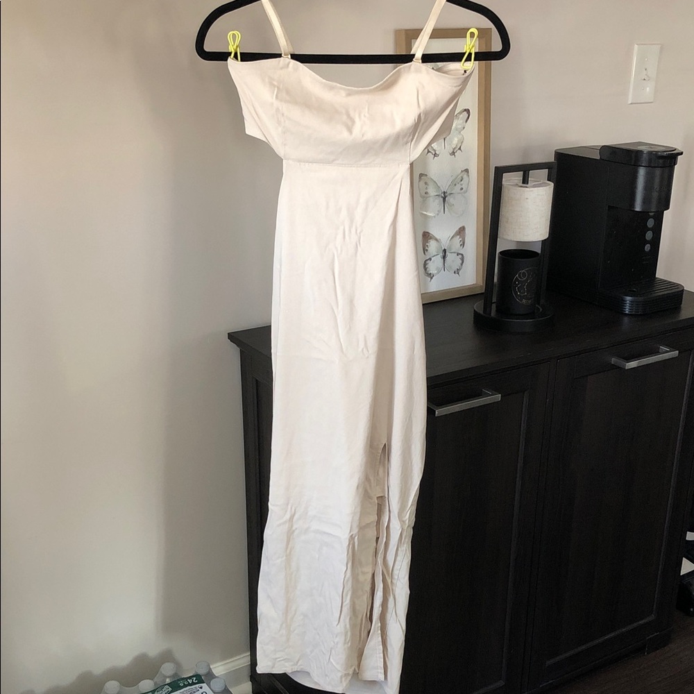 Forever 21 Cream Off-White Midi Slip Dress